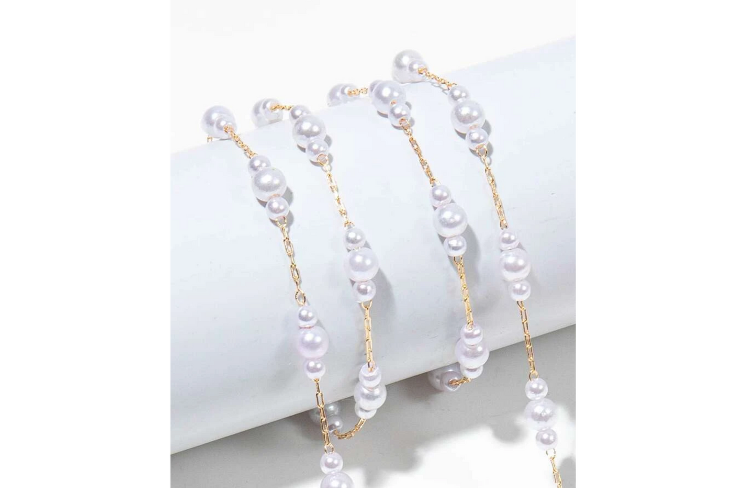 Metal Chain for Glasses With Pearls