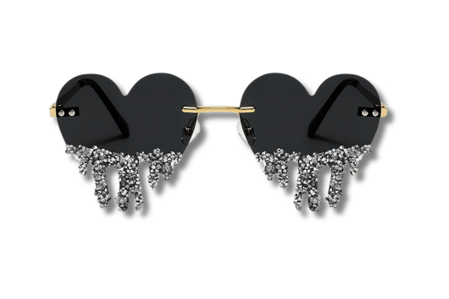 Sugar Venom - Tear Heart Black Sunglasses