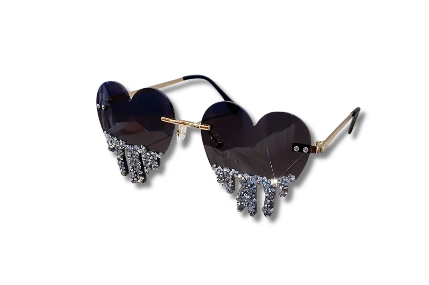 Sugar Venom - Tear Heart Black Sunglasses