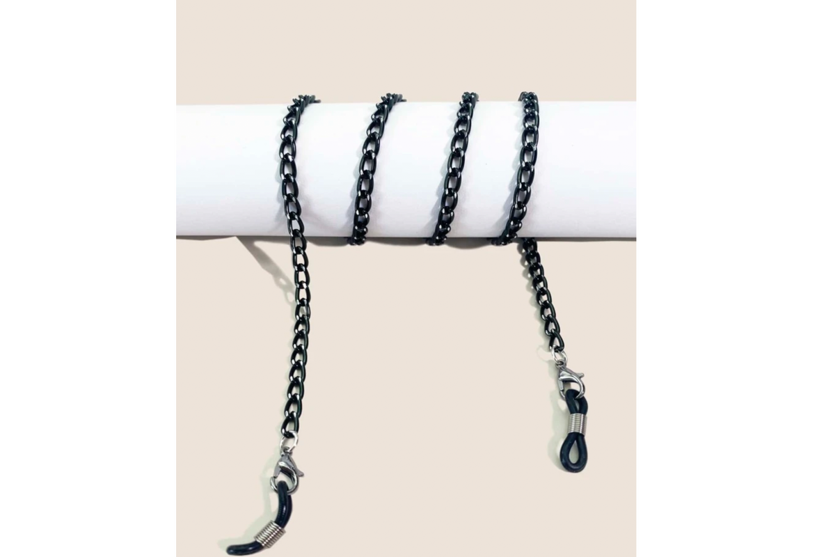 Schwarze Metallkette für Brillen