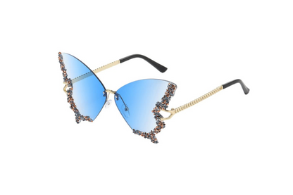 Sugar Venom Lady Butterfly Blue Sunglasses