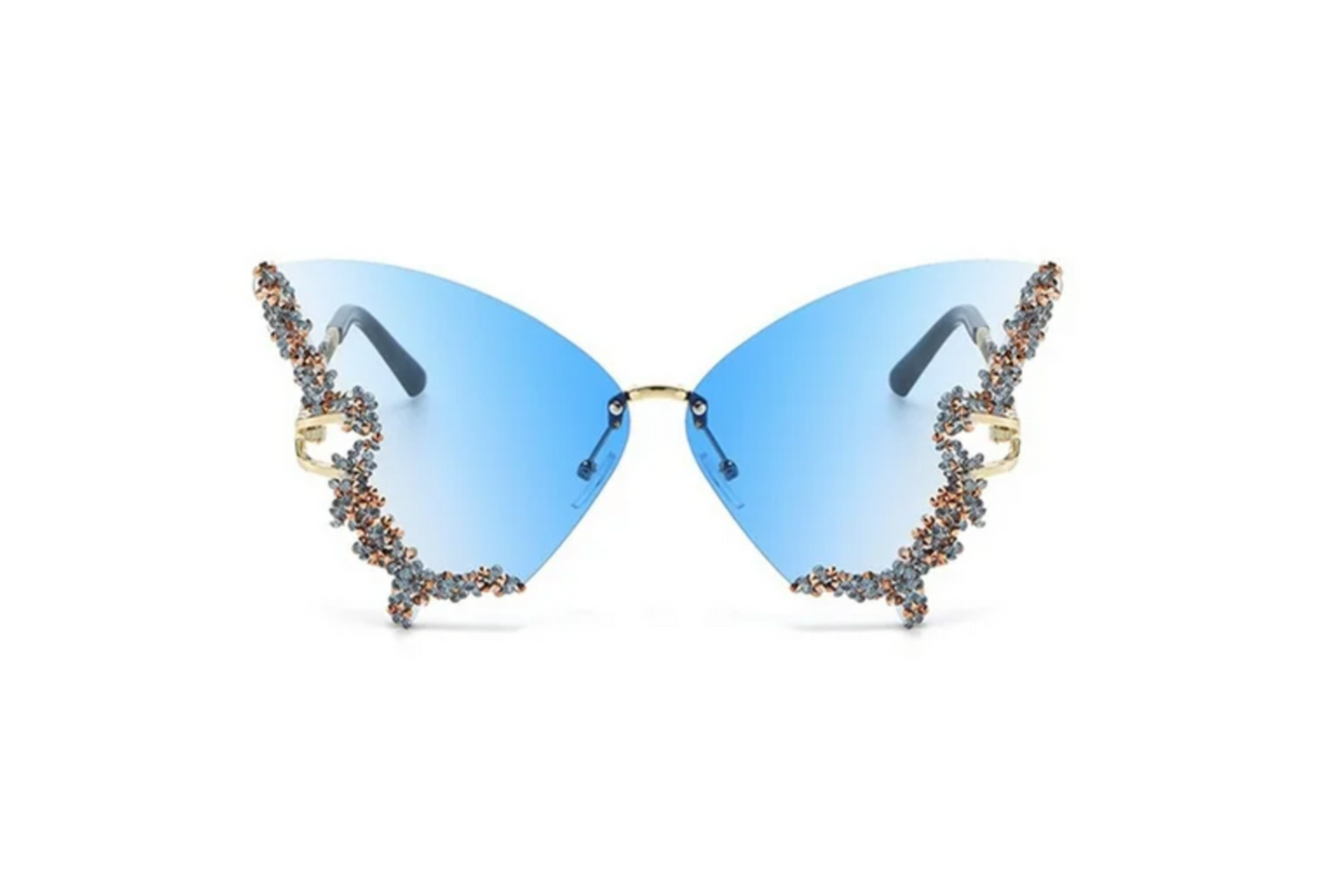 Sugar Venom Lady Butterfly Blue Sunglasses