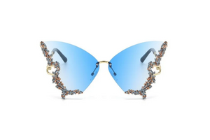 Sugar Venom Lady Butterfly Blue Sunglasses