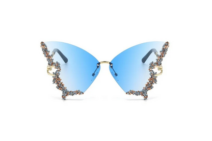 Sugar Venom Lady Butterfly Blue Sunglasses