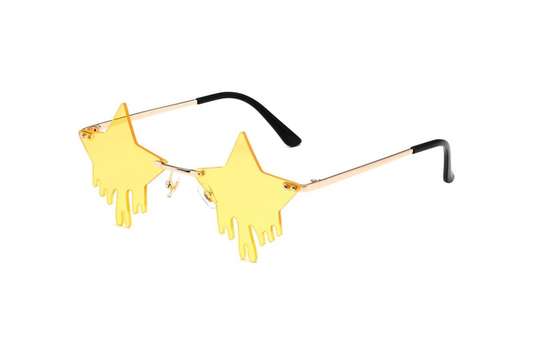 Sugar Venom Crying Star Yellow Sunglasses